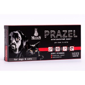 Modes Prazel антигельмінтний захист для собак і котів, 10*5 таблеток