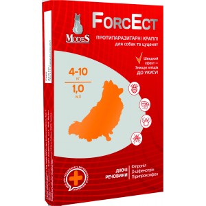 Протипаразитарні краплі ForcEct для собак та цуценят вагою 4-10 кг, 3 піпетки