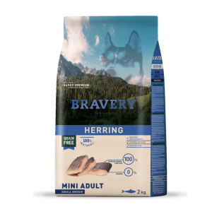 BRAVERY Herring Mini Adult сухий корм для дорослих собак дрібних порід, з оселедцем 2 кг