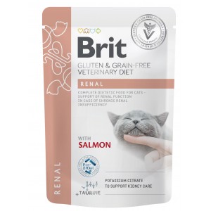 Корм вологий для котів Brit GF VetDiet Renal з лососем, 85 г Корм вологий для котів Brit GF VetDiet Renal з лососем, 85 г