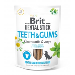 Ласощі для собак Brit Dental Stick Teeth & Gums здорові ясна та зуби, ромашка і шавлія, 7 шт, 251 г