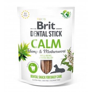 Ласощі для собак Brit Dental Stick Calm заспокійливі, конопля та пустирник, 7 шт, 251 г