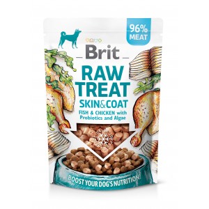 Ласощі для собак Brit Raw Treat freeze-dried Skin and Coat для шкіри та шерсті, риба і курка, 40 г Ласощі для собак Brit Raw Treat freeze-dried Skin and Coat для шкіри та шерсті, риба і курка, 40 г