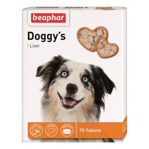 Beaphar Doggy's + Liver вітамінізовані ласощі зі смаком печінки для собак 75 табл. Beaphar Doggy's + Liver вітамінізовані ласощі зі смаком печінки для собак 75 табл.