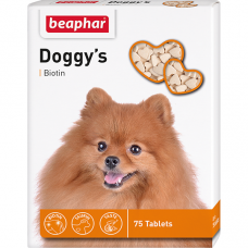 Beaphar Doggy's + Biotin вітамінізовані ласощі з біотином для собак 75 табл.