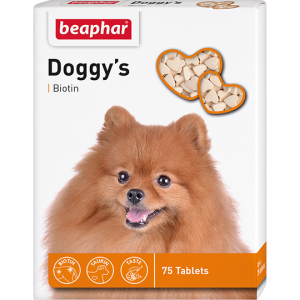 Beaphar Doggy's + Biotin вітамінізовані ласощі з біотином для собак 75 табл.