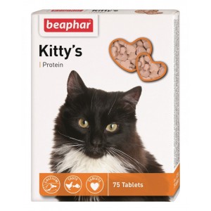 Beaphar Kitty's + Protein вітамінізовані ласощі з протеїном та рибою для котів 75 табл. Beaphar Kitty's + Protein вітамінізовані ласощі з протеїном та рибою для котів 75 табл.