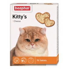 Beaphar Kitty's + Cheese вітамінізовані ласощі з сиром для котів 75 табл.