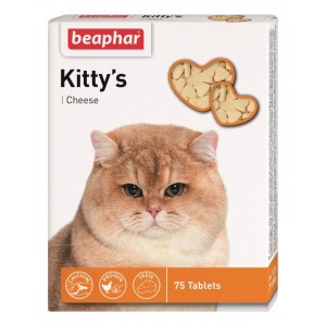 Beaphar Kitty's + Cheese вітамінізовані ласощі з сиром для котів 75 табл.