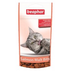 Beaphar Salmon Malt Bits смачні і корисні подушечки зі смаком лосося і мальт-пастою 35 г