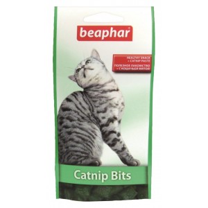 Beaphar Catnip Bits хрусткі подушечки з котячою м'ятою для котів та кошенят 35 г Beaphar Catnip Bits хрусткі подушечки з котячою м'ятою для котів та кошенят 35 г