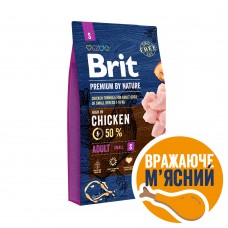 Brit Premium Adult S сухий корм для дорослих собак дрібних порід з куркою 8 кг