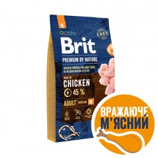 Brit Premium Adult M сухий корм для дорослих собак середніх порід з куркою 8 кг