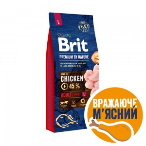 Brit Premium Adult L сухий корм для дорослих собак великих порід з куркою 15 кг Brit Premium Adult L сухий корм для дорослих собак великих порід з куркою 15 кг