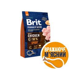 Brit Premium Sport сухий корм для активних собак з підвищеною фізичним навантаженням з куркою 3 кг