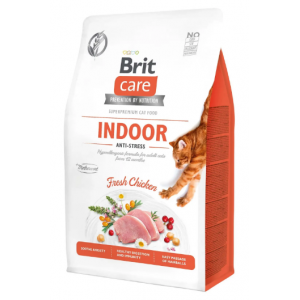 Сухий корм для кішок, що мешкають у приміщенні Brit Care Cat GF Indoor Anti-stress 2кг Сухий корм для кішок, що мешкають у приміщенні Brit Care Cat GF Indoor Anti-stress 2кг