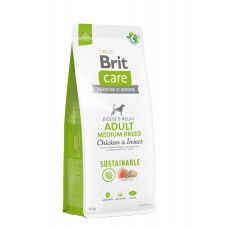Корм для собак середніх порід Brit Care Dog Sustainable Adult Medium Breed з куркою та комахами, 12 кг