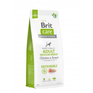 Корм для собак середніх порід Brit Care Dog Sustainable Adult Medium Breed з куркою та комахами, 12 кг