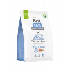 Корм для собак великих порід Brit Care Dog Sustainable Adult Large Breed з куркою та комахами, 3 кг