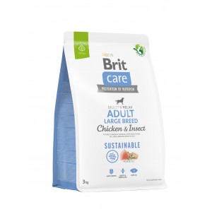 Корм для собак великих порід Brit Care Dog Sustainable Adult Large Breed з куркою та комахами, 3 кг