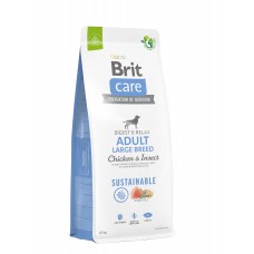 Корм для собак великих порід Brit Care Dog Sustainable Adult Large Breed з куркою та комахами, 12 кг