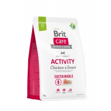 Корм для собак з підвищеною активністю Brit Care Dog Sustainable Activity з куркою та комахами, 3 кг 