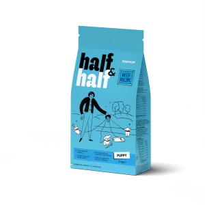 Корм сухий Half&Half для цуценят усіх порід  із яловичиною 2 кг