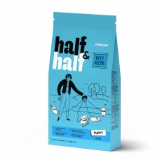 Корм сухий Half&Half для цуценят усіх порід  із яловичиною 12 кг