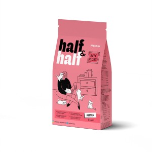 Корм сухий Half&Half для кошенят з яловичиною 2 кг Корм сухий Half&Half для кошенят з яловичиною 2 кг