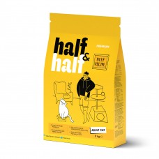Корм сухий Half&Half для дорослих котів із яловичиною 8 кг