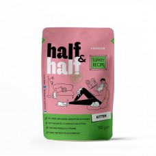 Корм вологий Half&Half для кошенят, шматочки з індичкою у желе у формі пауча, 100 г Корм вологий Half&Half для кошенят, шматочки з індичкою у желе у формі пауча, 100 г