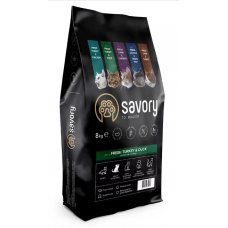 Сухий корм для дорослих вередливих котів Savory 2 кг (індичка та качка) Сухий корм для дорослих вередливих котів Savory 2 кг (індичка та качка)