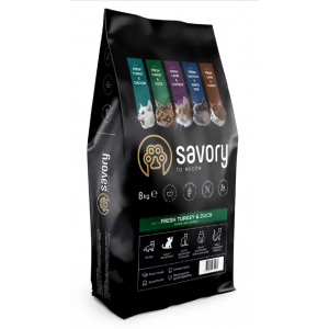 Сухий корм для дорослих вередливих котів Savory 2 кг (індичка та качка)