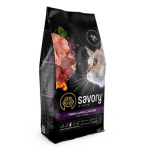 Сухий корм для стерилізованих котів Savory 2 кг (ягня та курка) Сухий корм для стерилізованих котів Savory 2 кг (ягня та курка)