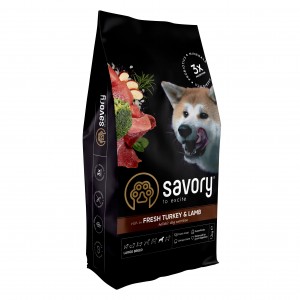 Сухий корм для собак великих порід Savory 12 кг (індичка та ягня) Сухий корм для собак великих порід Savory 12 кг (індичка та ягня)