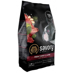 Сухий корм для собак малих порід Savory 3 кг (індичка та ягня)