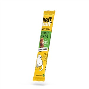 Ласощі для котів Half&Half у формі м'ясних паличок з індичкою, 5 г Ласощі для котів Half&Half у формі м'ясних паличок з індичкою, 5 г