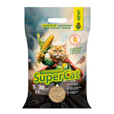 Кукурудзяний наповнювач SuperCat комкуючий для котячих туалетів, 2,5 кг (5 штук) Кукурудзяний наповнювач SuperCat комкуючий для котячих туалетів, 2,5 кг (5 штук)