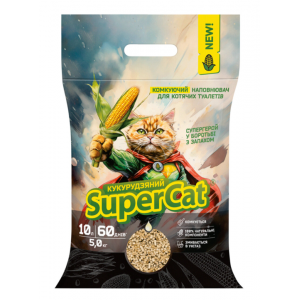Кукурудзяний наповнювач SuperCat комкуючий для котячих туалетів, 5 кг