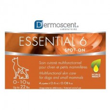 Dermoscent Essential 6 spot-on засіб для догляду за шкірою та шерстю котів і собак вагою до 10 кг, 4 піпетки Dermoscent Essential 6 spot-on засіб для догляду за шкірою та шерстю котів і собак вагою до 10 кг, 4 піпетки