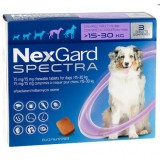 Таблетки від бліх, кліщів, гельмінтів для собак вагою 15-30кг NexGard Spectra НЕКСГАРД СПЕКТРУ 4 г 3 таблетки
