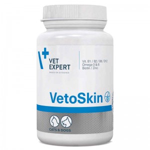 VetExpert VetoSkin харчова добавка для здоров'я шкіри і шерсті котів та собак, 90 таблеток VetExpert VetoSkin харчова добавка для здоров'я шкіри і шерсті котів та собак, 90 таблеток