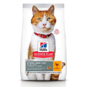 Hills SP Felinе Young Adult Sterilised Cat лікувальний корм для контролю ваги у кастрованих котів і стерилізованих котів з куркою 3 кг