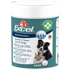 Вітаміни 8in1 Excel Brewers Yeast для собак та котів, пивні дріжджі з часником, для шкіри та шерсті, 260 штук Вітаміни 8in1 Excel Brewers Yeast для собак та котів, пивні дріжджі з часником, для шкіри та шерсті, 260 штук
