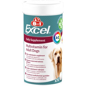 Вітаміни 8in1 Excel Multi Vitamin Adult для дорослих собак, мультивітамін, 70 штук Вітаміни 8in1 Excel Multi Vitamin Adult для дорослих собак, мультивітамін, 70 штук