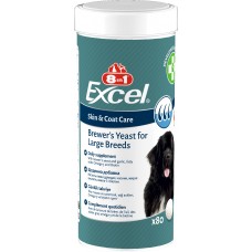 Вітаміни 8in1 Excel Brewers Yeast Large Breed для собак великих порід, пивні дріжджі з часником, для шкіри та шерсті, 80 штук Вітаміни 8in1 Excel Brewers Yeast Large Breed для собак великих порід, пивні дріжджі з часником, для шкіри та шерсті, 80 штук