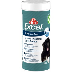 Вітаміни 8in1 Excel Brewers Yeast Large Breed для собак великих порід, пивні дріжджі з часником, для шкіри та шерсті, 80 штук Вітаміни 8in1 Excel Brewers Yeast Large Breed для собак великих порід, пивні дріжджі з часником, для шкіри та шерсті, 80 штук