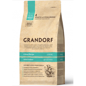 Grandorf CAT ADULT INDOOR 4 Meat Recipe сухий корм для котів, що живуть у приміщенні, 4 види м'яса з пробіотиками 2 кг Grandorf CAT ADULT INDOOR 4 Meat Recipe сухий корм для котів, що живуть у приміщенні, 4 види м'яса з пробіотиками 2 кг