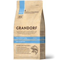 Grandorf CAT ADULT Skjn & Coat Care White Fish & Turkey сухий корм для котів з чутливою шкірою і шерстю 2 кг