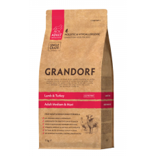 Grandorf DOG ADULT MEDIUM & MAXI Lamb & Turkey сухий корм для дорослих собак середніх і крупних порід з ягням 1 кг